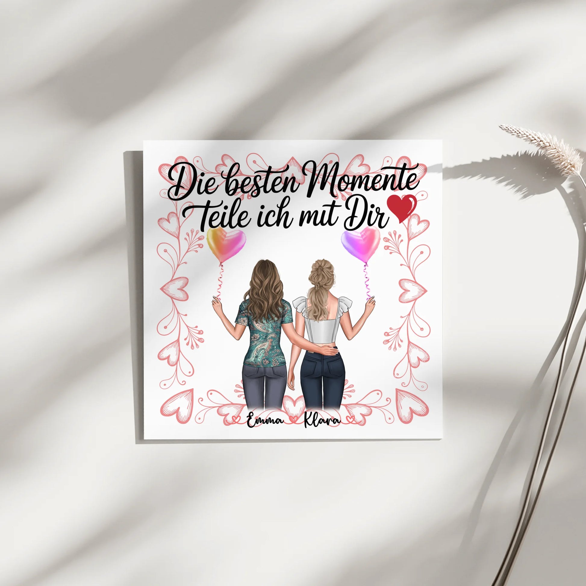 Personalisierte Leinwand Schwester Beste Momente mit dir 2 Clipart Frauen & Namen 4