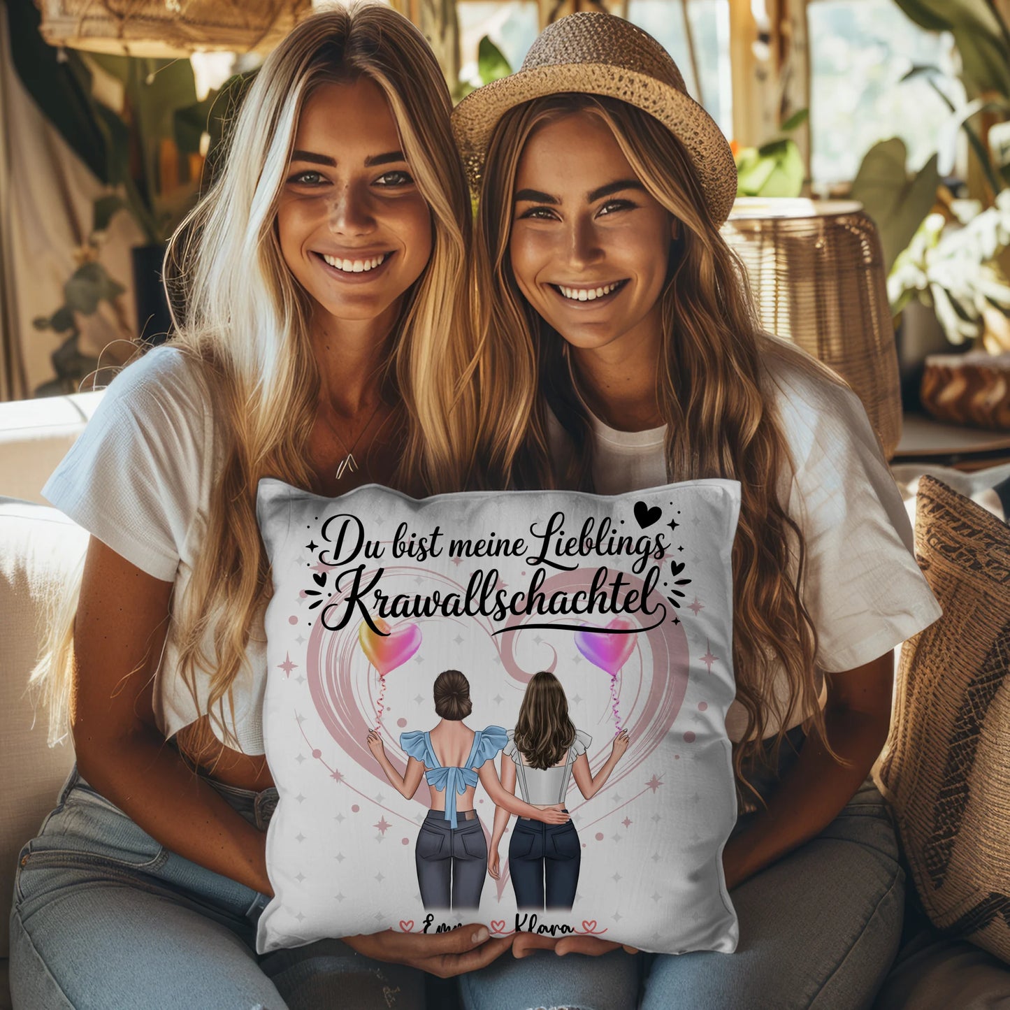 Kissen Mit Namen für Schwester Lieblings Krawallschachtel