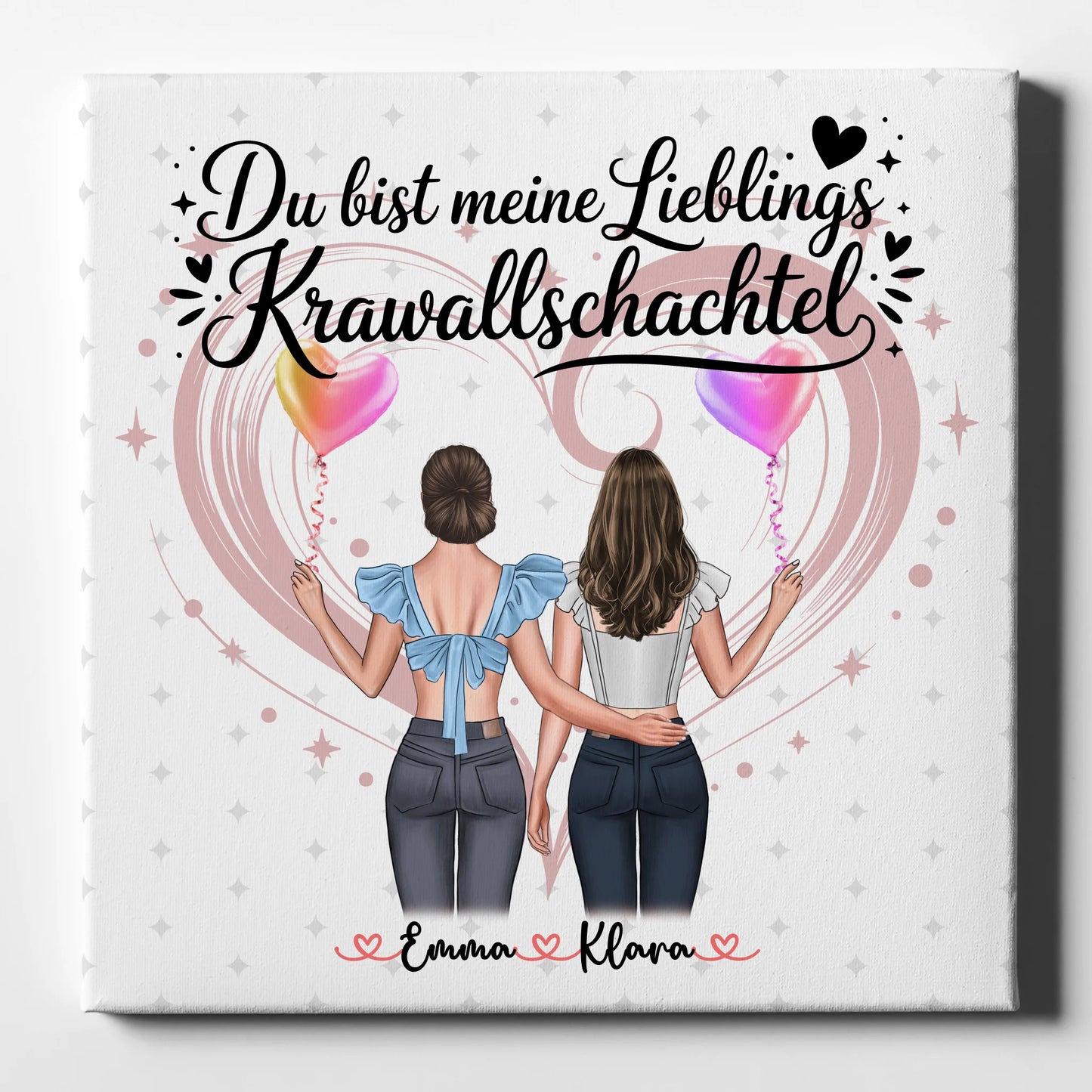 Leinwand Schwester personalisiert mit Namen & Wunschtext 1