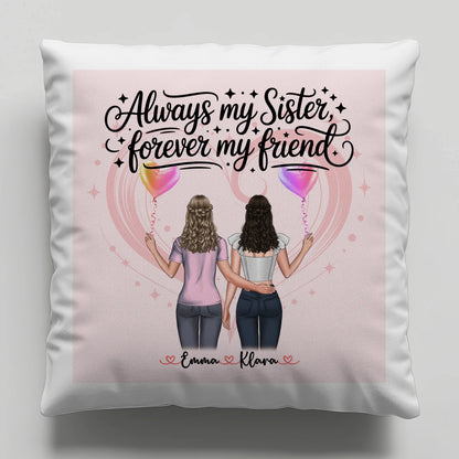 Foto Kissen Mit Namen Schwester - Always my sister forever my friend mit 2 Clipart Frauen