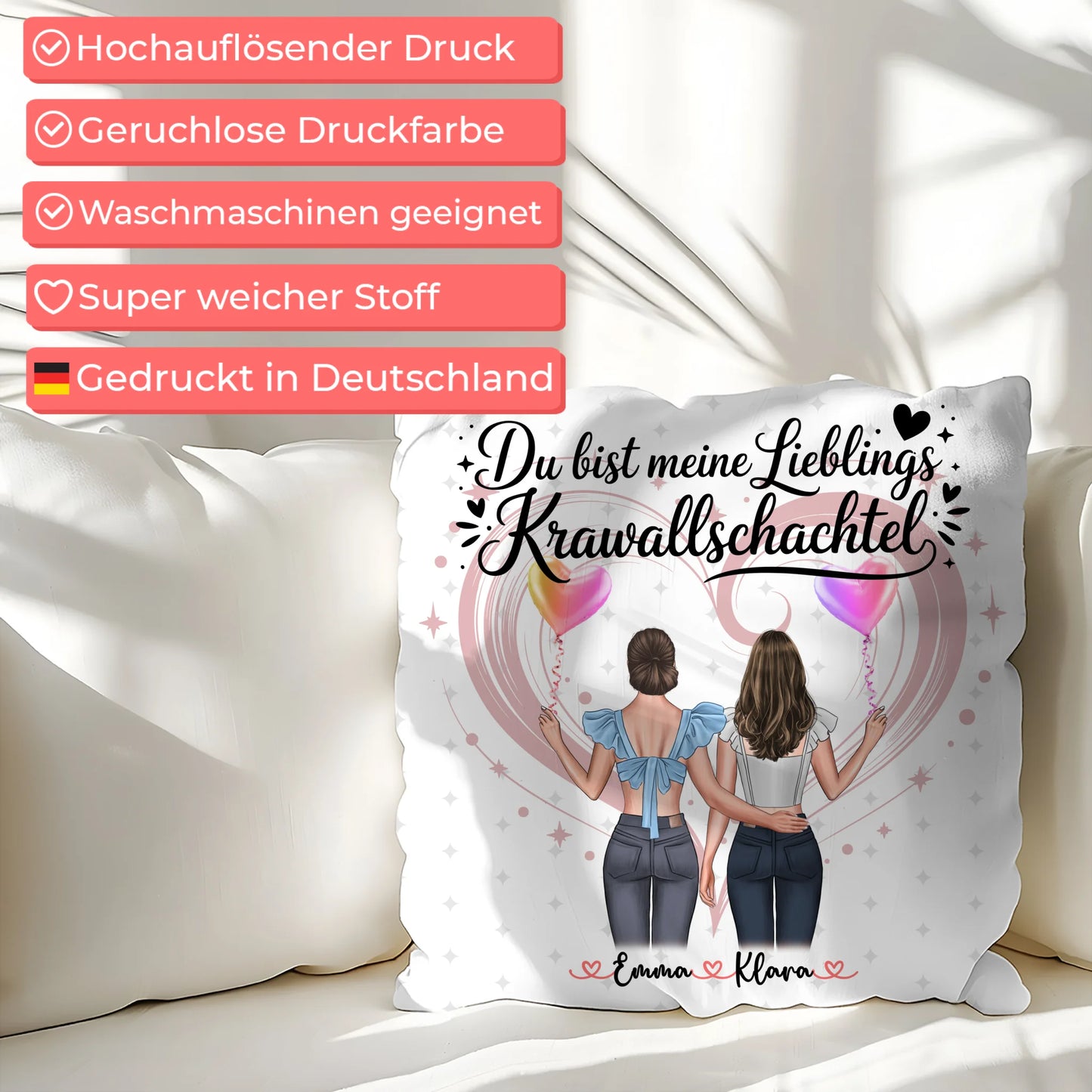 Kissen Mit Namen für Schwester Lieblings Krawallschachtel