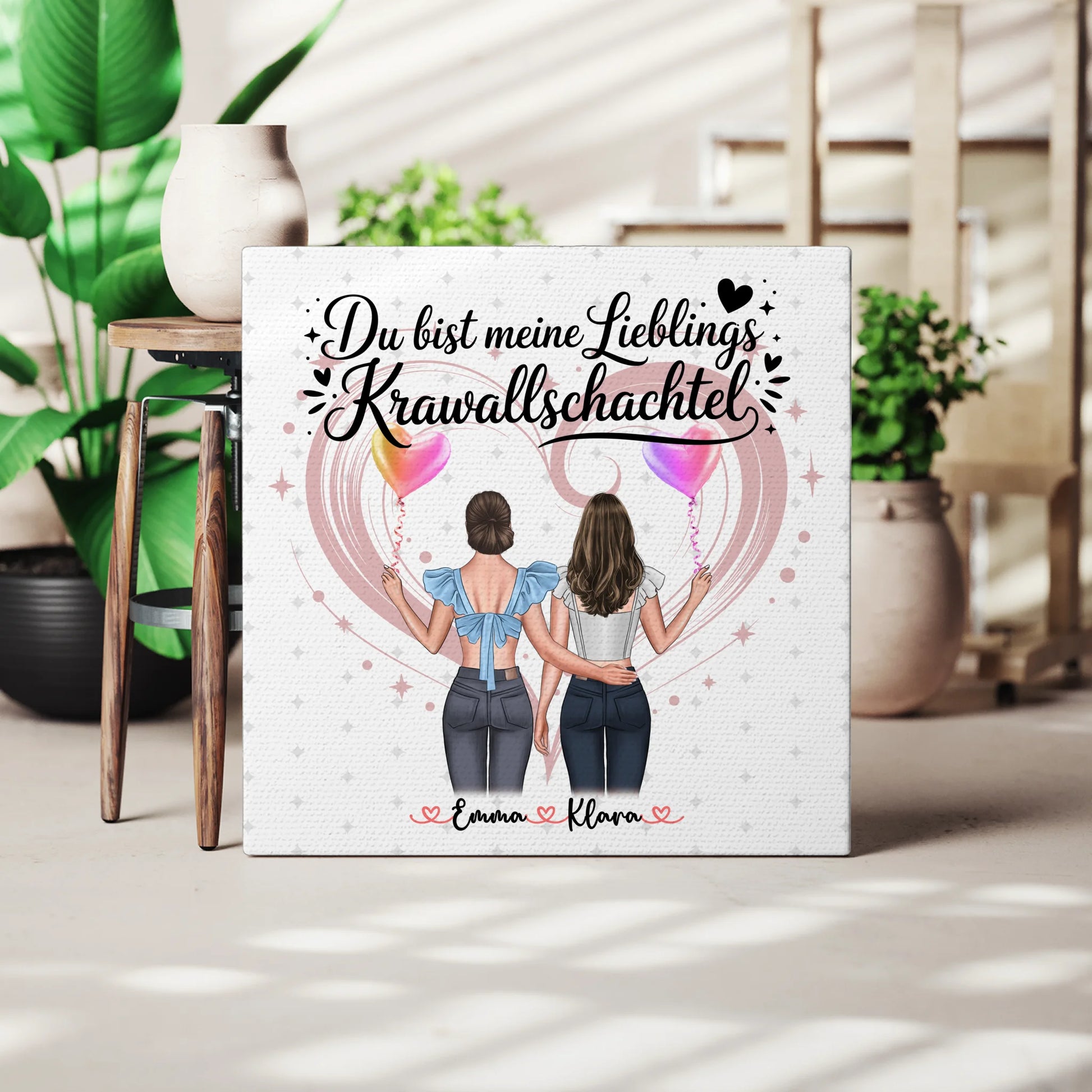 Leinwand Schwester personalisiert mit Namen & Wunschtext 3