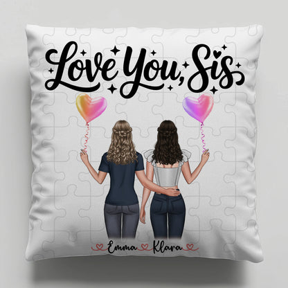 Foto Kissen Mit Namen personalisierbar Schwester mit 2 Clipart Frauen und Wunschtext