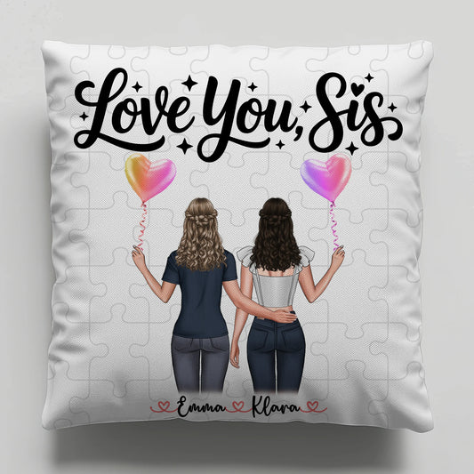 Foto Kissen Mit Namen personalisierbar Schwester mit 2 Clipart Frauen und Wunschtext