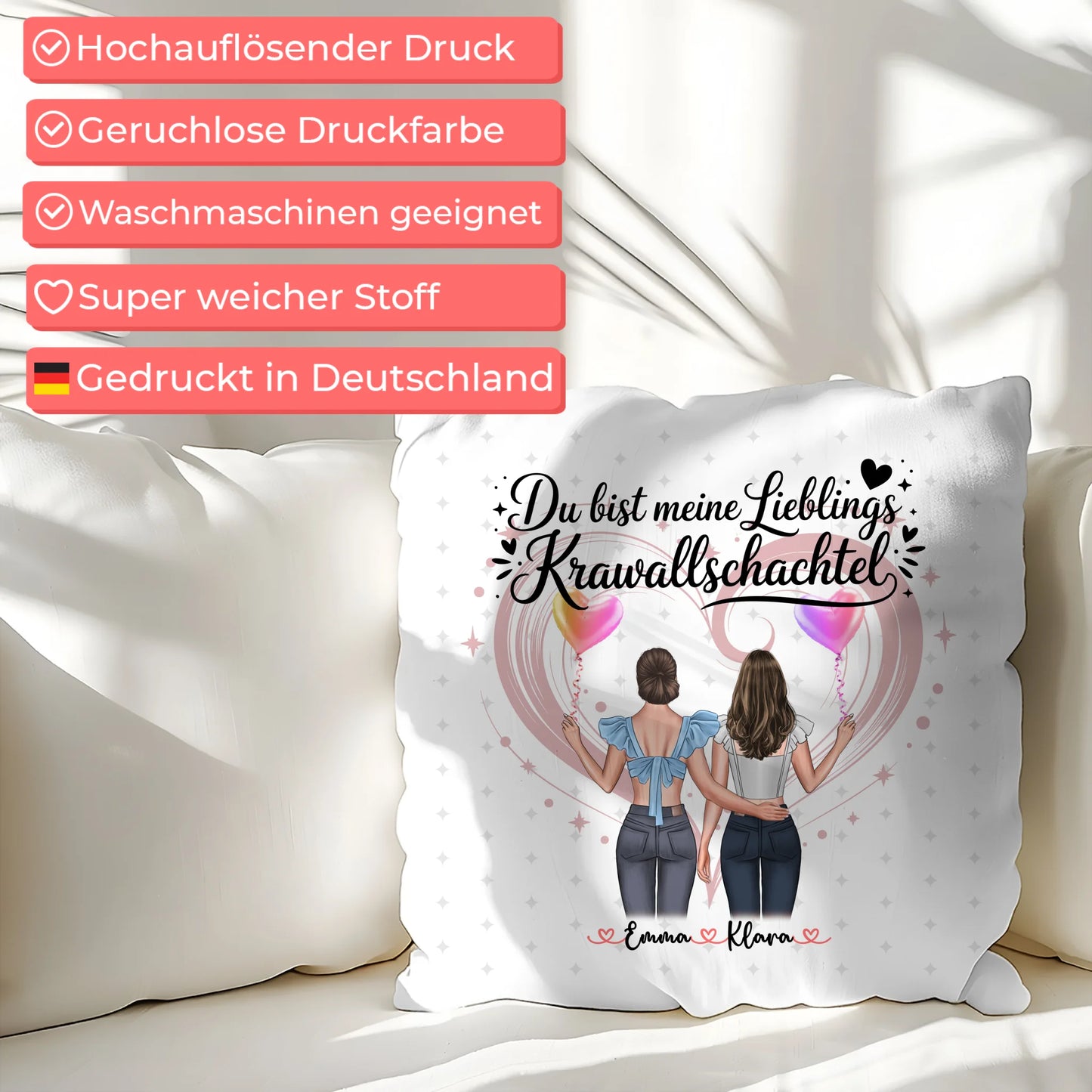 Kissen Mit Namen für Schwester Lieblings Krawallschachtel