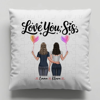 Foto Kissen Mit Namen personalisierbar Schwester mit 2 Clipart Frauen und Wunschtext