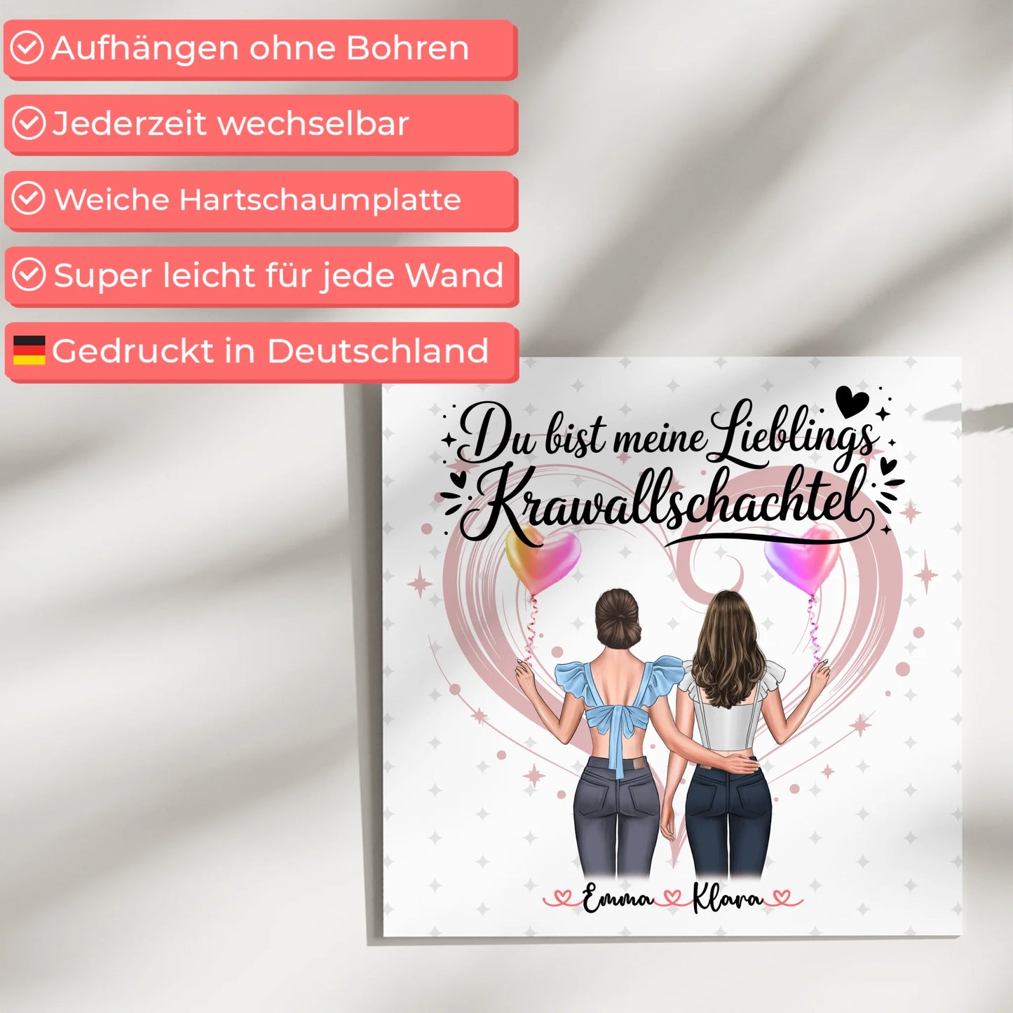 Fotoboard Magnetisches Wandbild für Schwester mit Namen