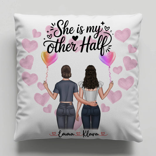 Kissen Große Schwester personalisiert mit 2 Clipart Frauen Namen Hintergrund & Wunschtext