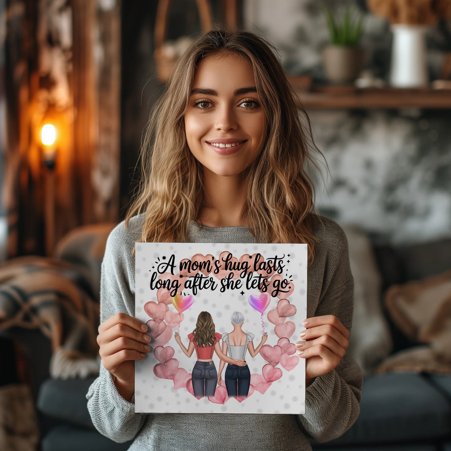 Mama Plakat Fotoboard Personalisiert mit 2 Clipart Frauen, Namen & Wunschtext