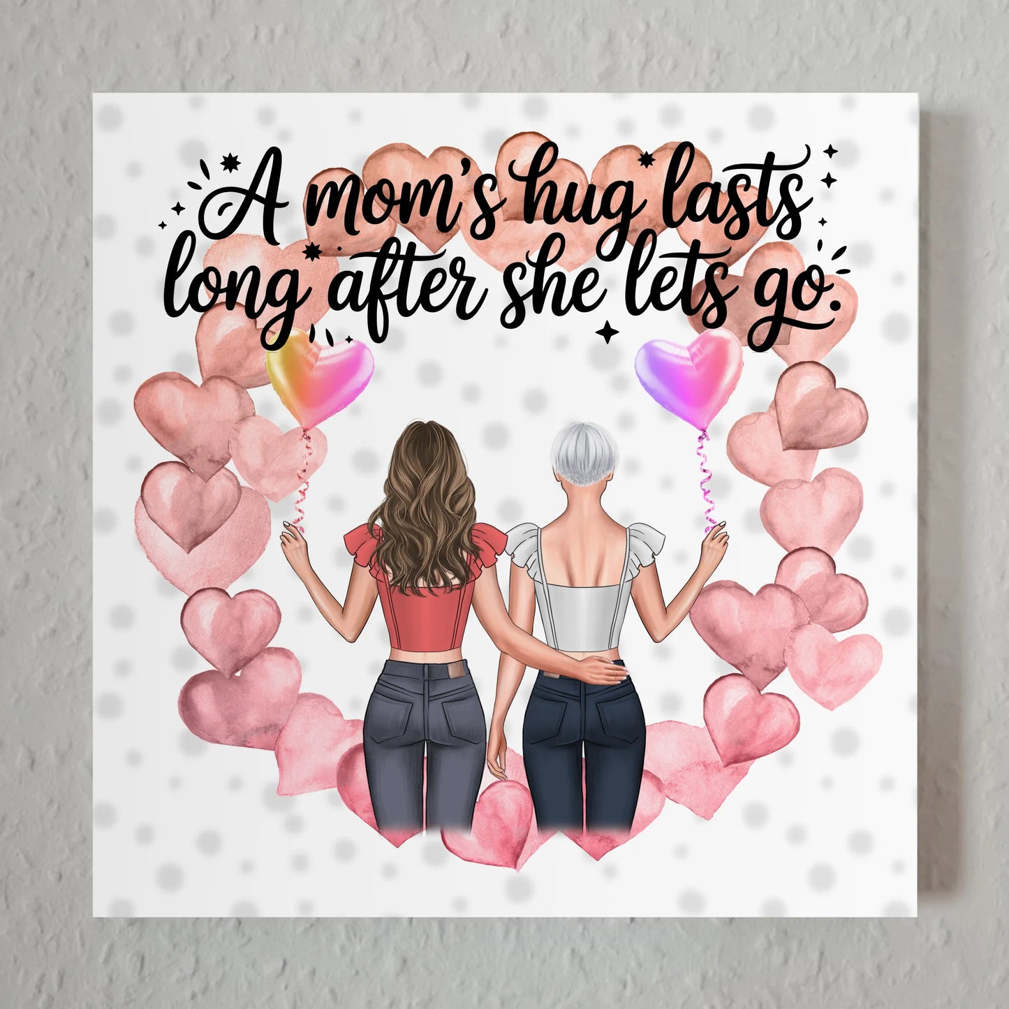 Mama Plakat Fotoboard Personalisiert mit 2 Clipart Frauen, Namen & Wunschtext
