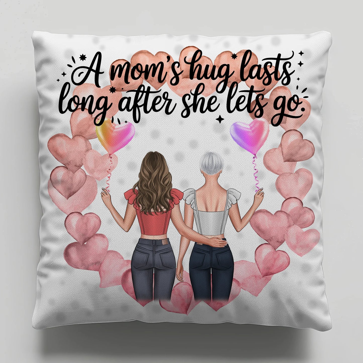 Kissen Mit Namen Mama A moms hug mit 2 Clipart Frauen, Namen & Wunschtext personalisierbar