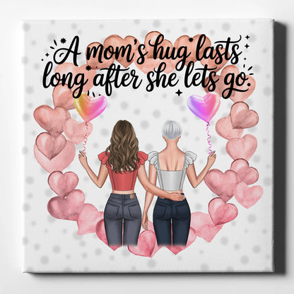 Mama Leinwand mit 2 Frauen-Cliparts, Namen, Hintergrundbild und eigenem Spruch 1