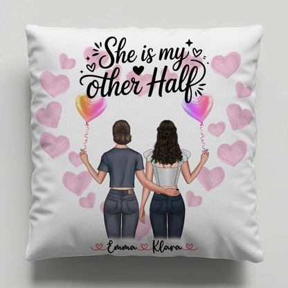 Kissen Große Schwester personalisiert mit 2 Clipart Frauen Namen Hintergrund & Wunschtext