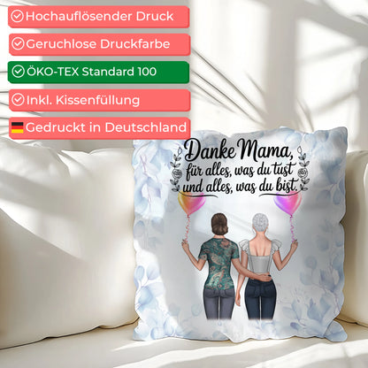 Foto Kissen Mit Namen Mama Danke Mama für alles Mit 2 Clipart Frauen & Wunschtext