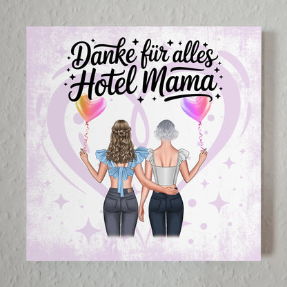 Mama Plakat Fotoboard Personalisiert Danke für alles Hotel Mama mit 2 Cliparts