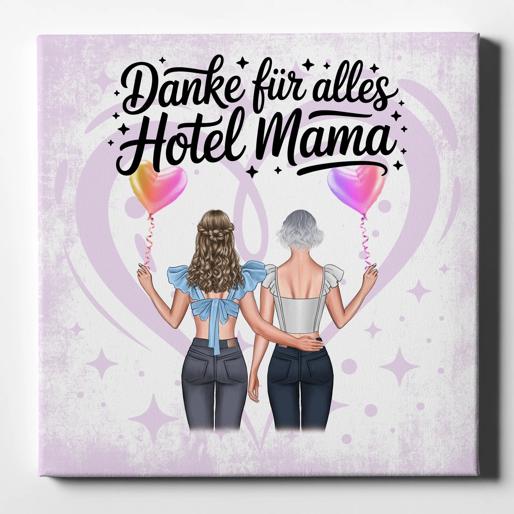 Personalisierte Leinwand Mama Danke für alles mit 2 Cliparts & Namen 1
