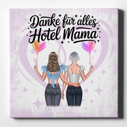 Personalisierte Leinwand Mama Danke für alles mit 2 Cliparts & Namen 1