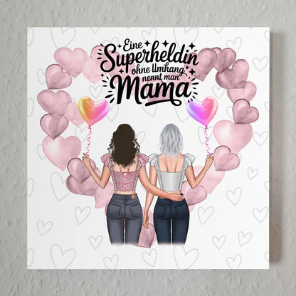 Mama Plakat Fotoboard mit 2 Clipart Frauen, Namen & Wunschtext