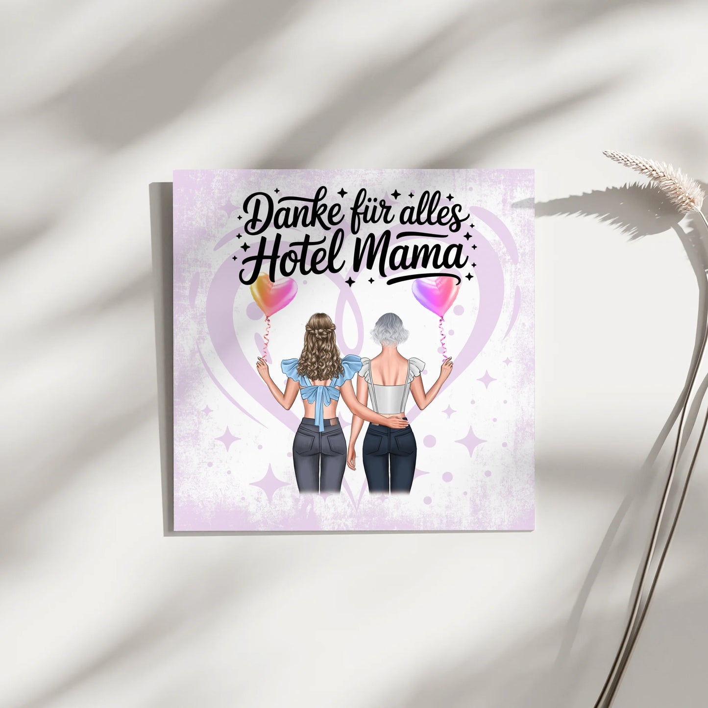 Mama Plakat Fotoboard Personalisiert Danke für alles Hotel Mama mit 2 Cliparts