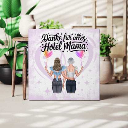 Personalisierte Leinwand Mama Danke für alles mit 2 Cliparts & Namen