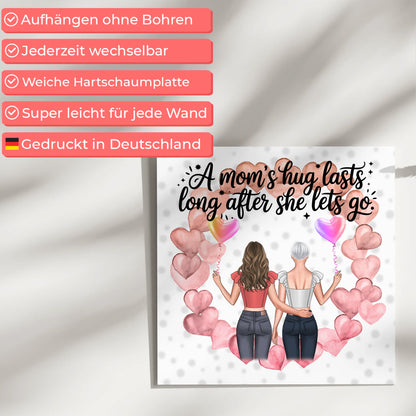 Mama Plakat Fotoboard Personalisiert mit 2 Clipart Frauen, Namen & Wunschtext