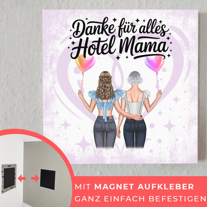 Mama Plakat Fotoboard Personalisiert Danke für alles Hotel Mama mit 2 Cliparts