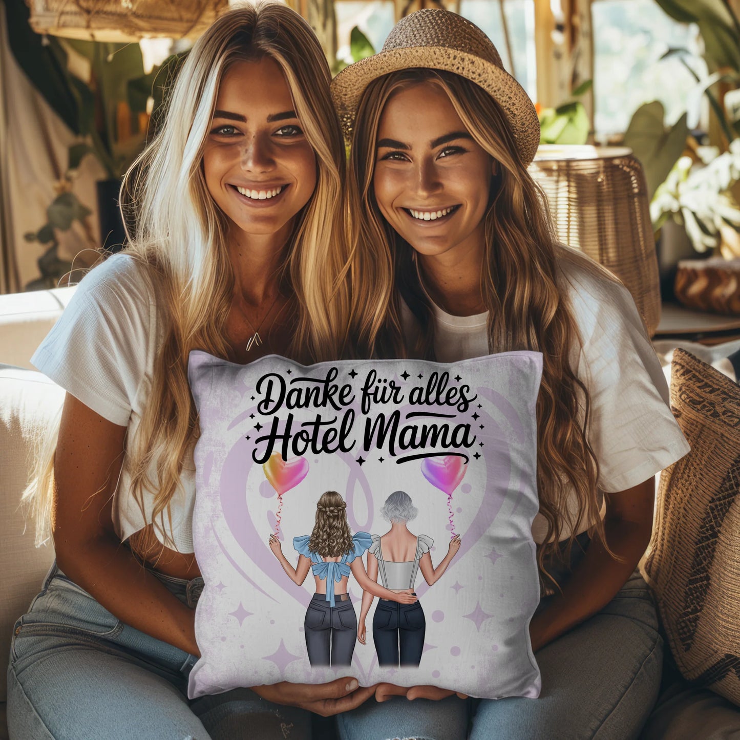 Personalisiertes Kissen Für Mama Danke für alles Hotel Mama mit Namen & Spruch