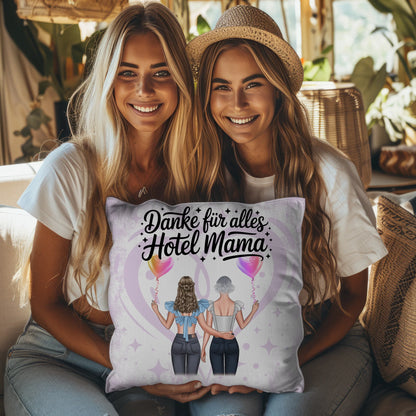 Personalisiertes Kissen Für Mama Danke für alles Hotel Mama mit Namen & Spruch