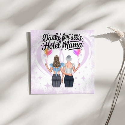 Personalisierte Leinwand Mama Danke für alles mit 2 Cliparts & Namen