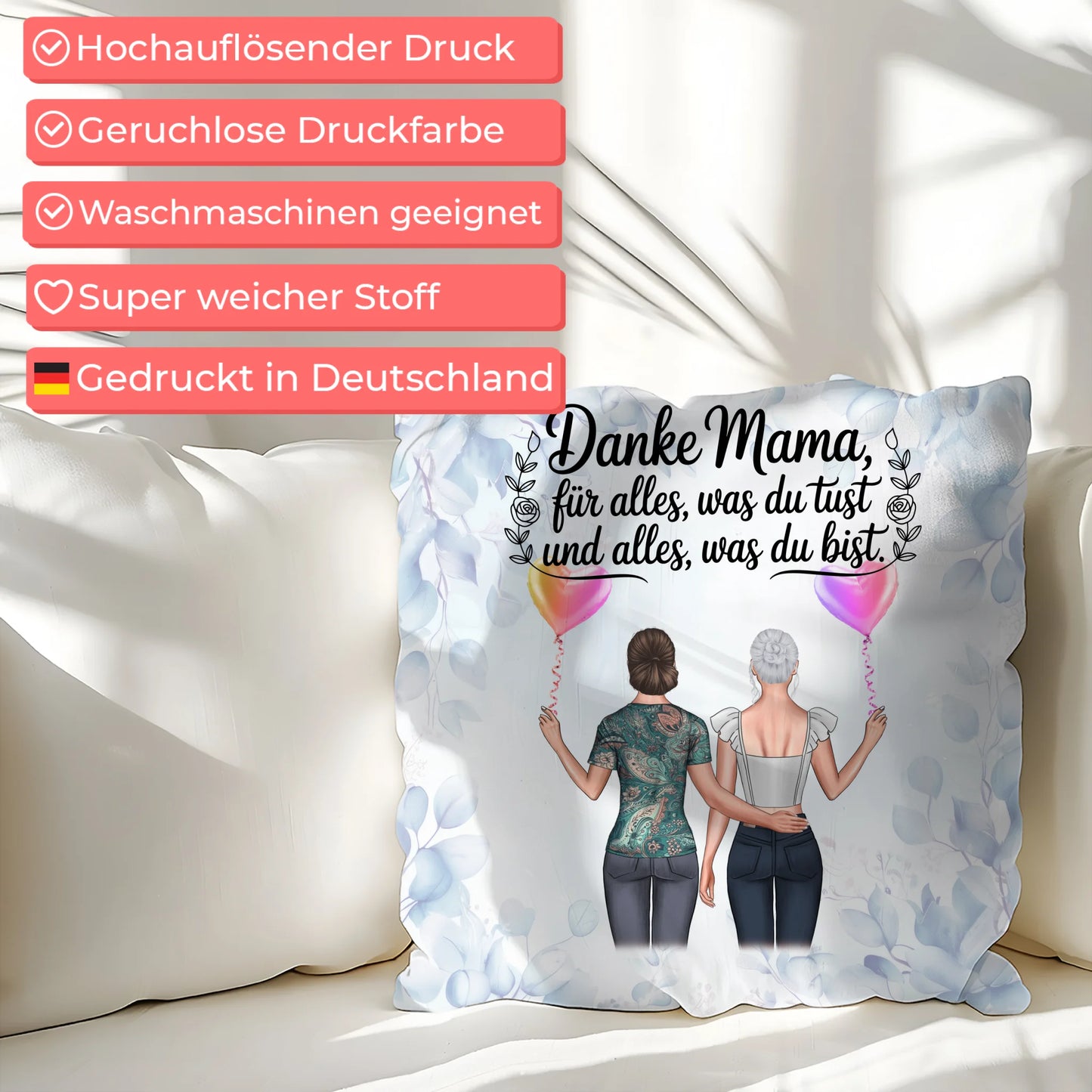 Foto Kissen Mit Namen Mama Danke Mama für alles Mit 2 Clipart Frauen & Wunschtext