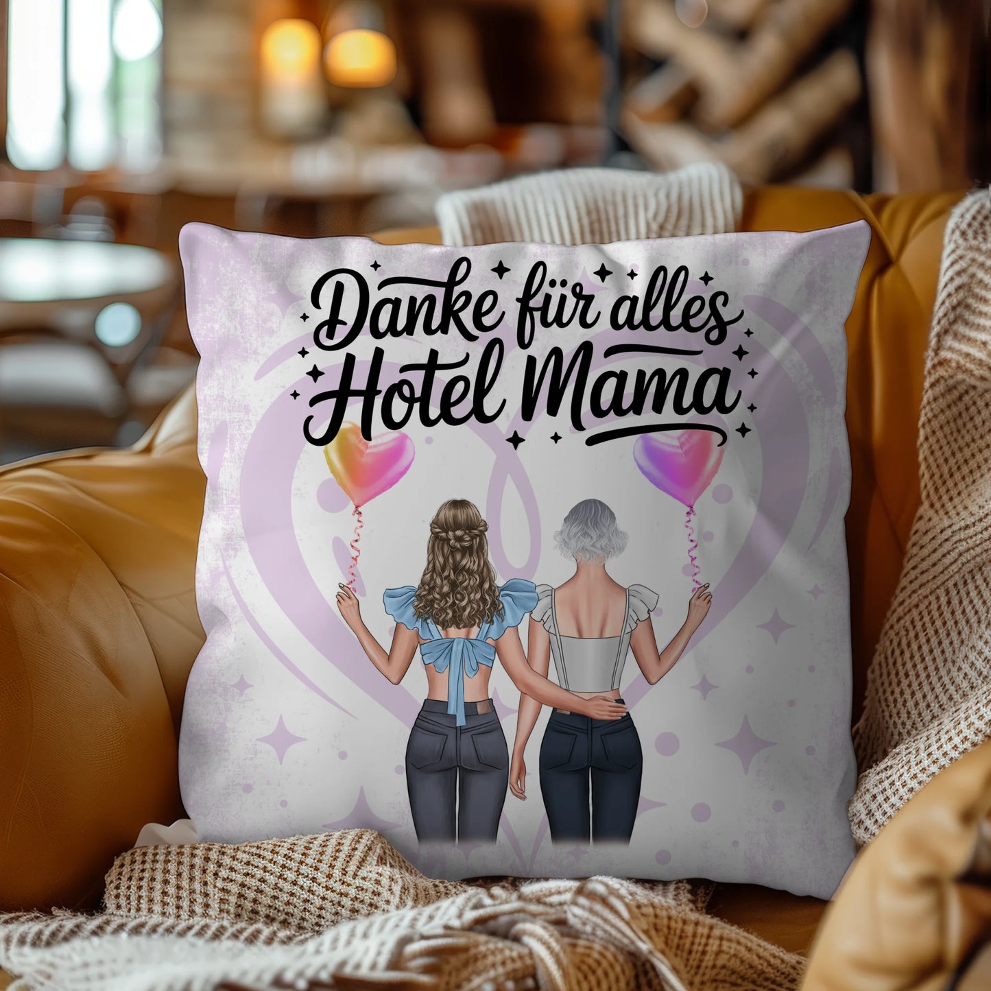Personalisiertes Kissen Für Mama Danke für alles Hotel Mama mit Namen & Spruch