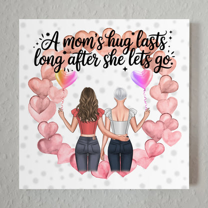 Mama Plakat Fotoboard Personalisiert mit 2 Clipart Frauen, Namen & Wunschtext
