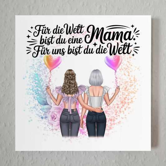 Mama Plakat Fotoboard Personalisiert 2 Clipart Frauen, Namen, Hintergrundbild & Wunschtext