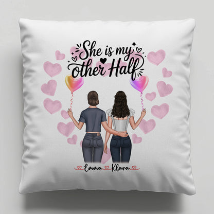 Kissen Große Schwester personalisiert mit 2 Clipart Frauen Namen Hintergrund & Wunschtext