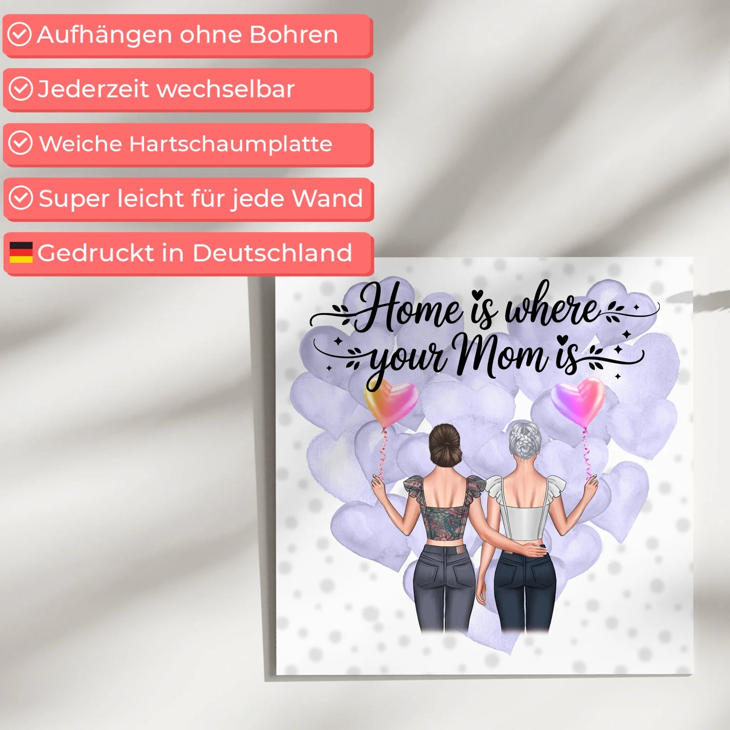 Personalisiertes Fotoboard Mama Plakat mit Namen & Wunschtext