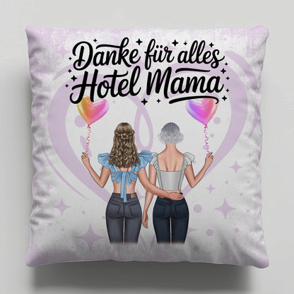 Personalisiertes Kissen Für Mama Danke für alles Hotel Mama mit Namen & Spruch