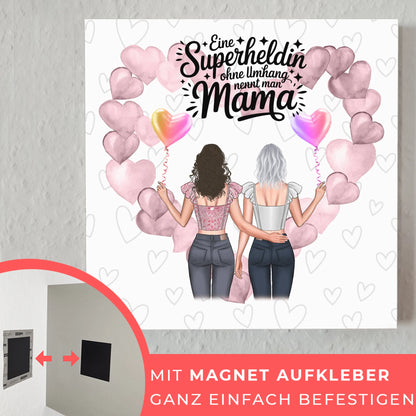 Mama Plakat Fotoboard mit 2 Clipart Frauen, Namen & Wunschtext
