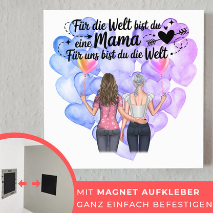 Personalisiertes Mama Plakat Fotoboard mit 2 Cliparts, Namen & Wunschtext
