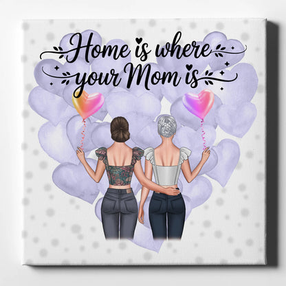 Leinwand Für Mama personalisiert mit 2 Frauen Cliparts & Namen