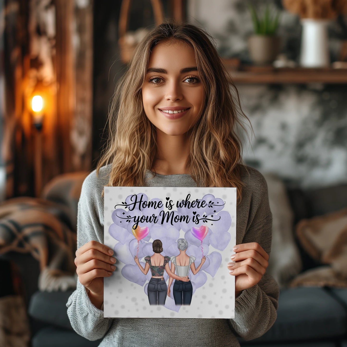 Personalisiertes Fotoboard Mama Plakat mit Namen & Wunschtext