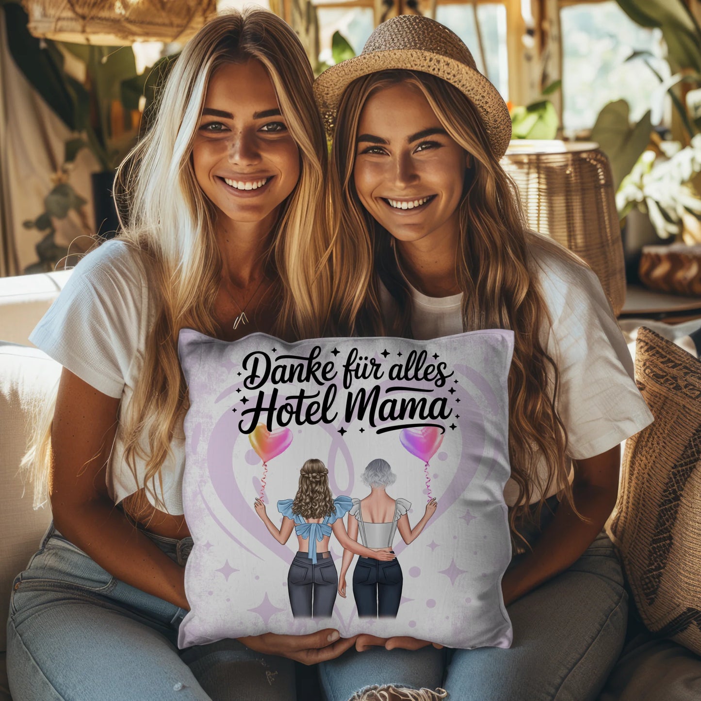 Personalisiertes Kissen Für Mama Danke für alles Hotel Mama mit Namen & Spruch