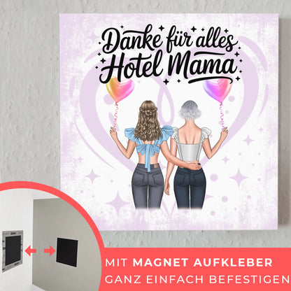 Mama Plakat Fotoboard Personalisiert Danke für alles Hotel Mama mit 2 Cliparts