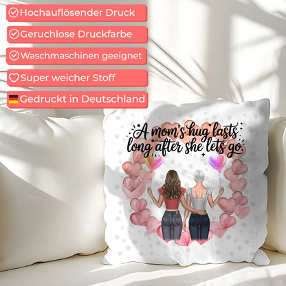Kissen Mit Namen Mama A moms hug mit 2 Clipart Frauen, Namen & Wunschtext personalisierbar
