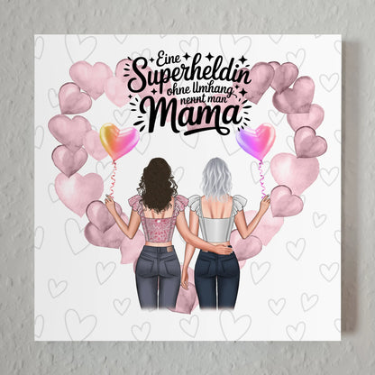 Mama Plakat Fotoboard mit 2 Clipart Frauen, Namen & Wunschtext