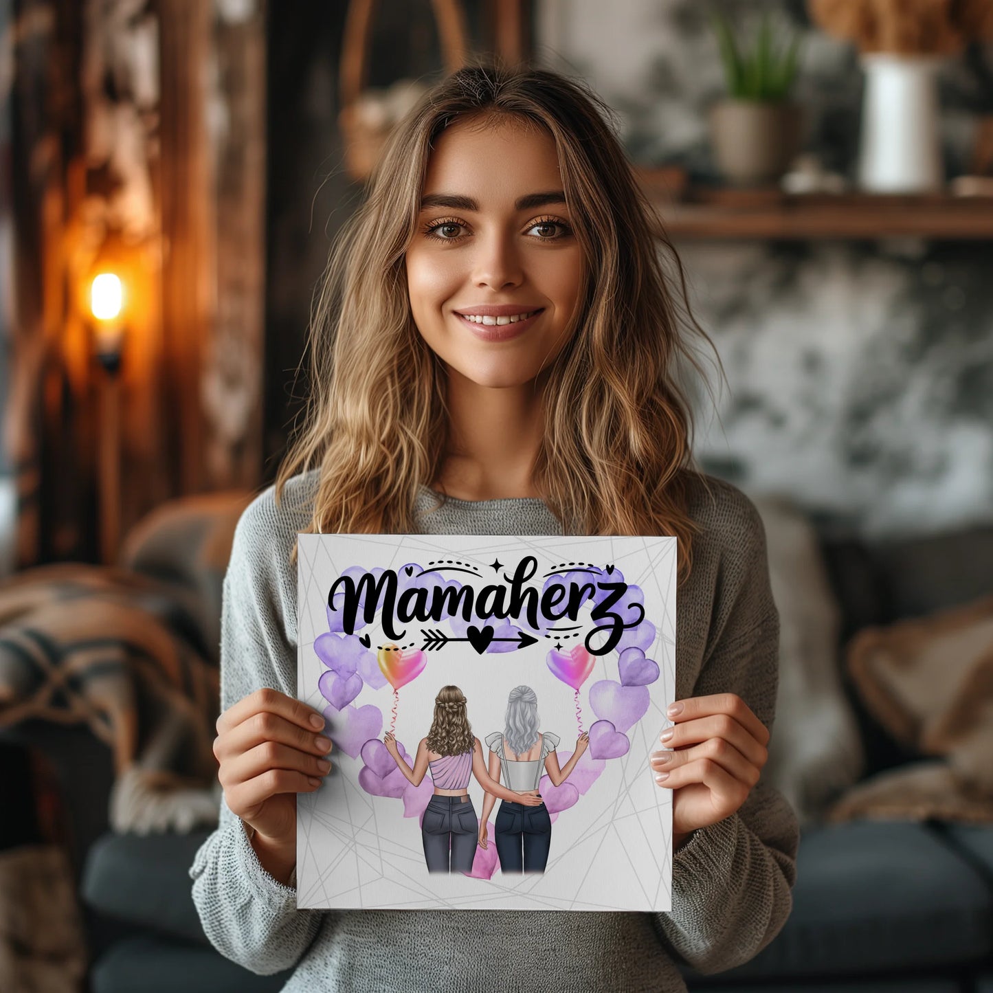 Mama Plakat Fotoboard Personalisierbar mit Namen & Wunschtext