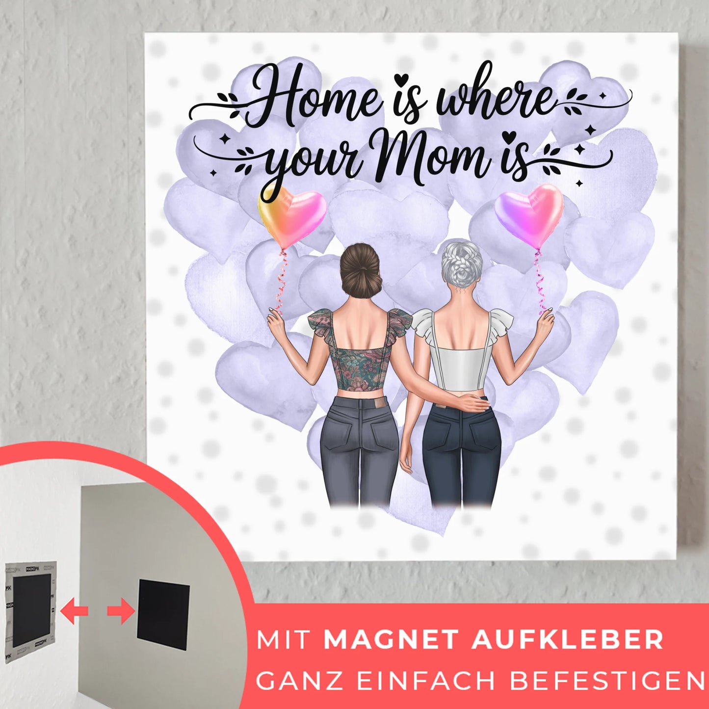 Personalisiertes Fotoboard Mama Plakat mit Namen & Wunschtext