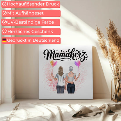 Mama Leinwand Mamaherz 2 Frauen Clipart Namen Fotohintergrund eigener Wunschtext