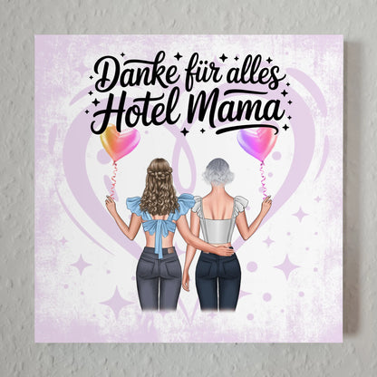 Mama Plakat Fotoboard Personalisiert Danke für alles Hotel Mama mit 2 Cliparts