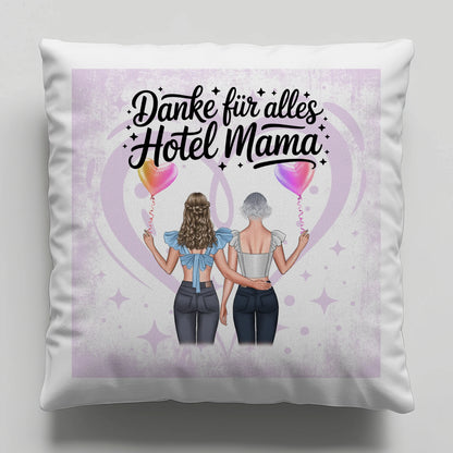Personalisiertes Kissen Für Mama Danke für alles Hotel Mama mit Namen & Spruch