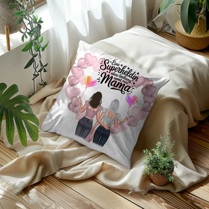 Kissen Für Mama Lehrerin echte Heldin mit 2 Clipart Frauen